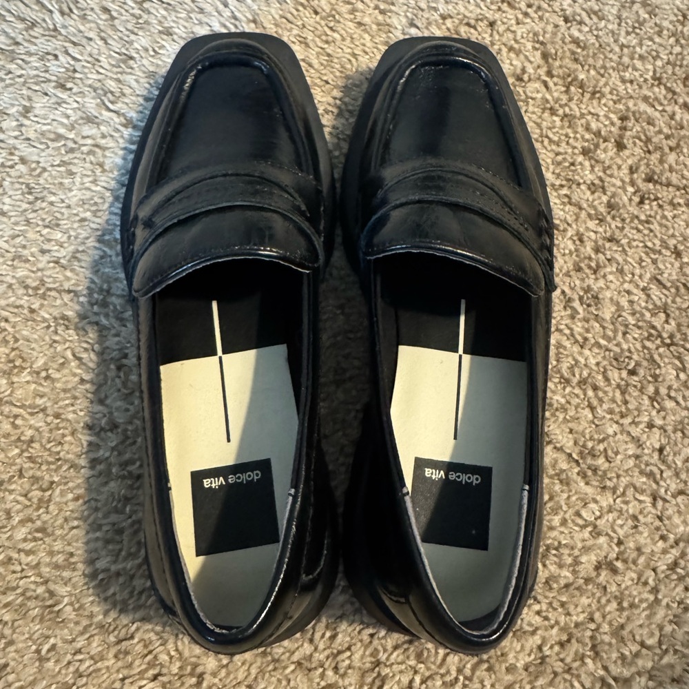 Never Worn Dolce Vita Glossy Black Women’s size 6 Loafers